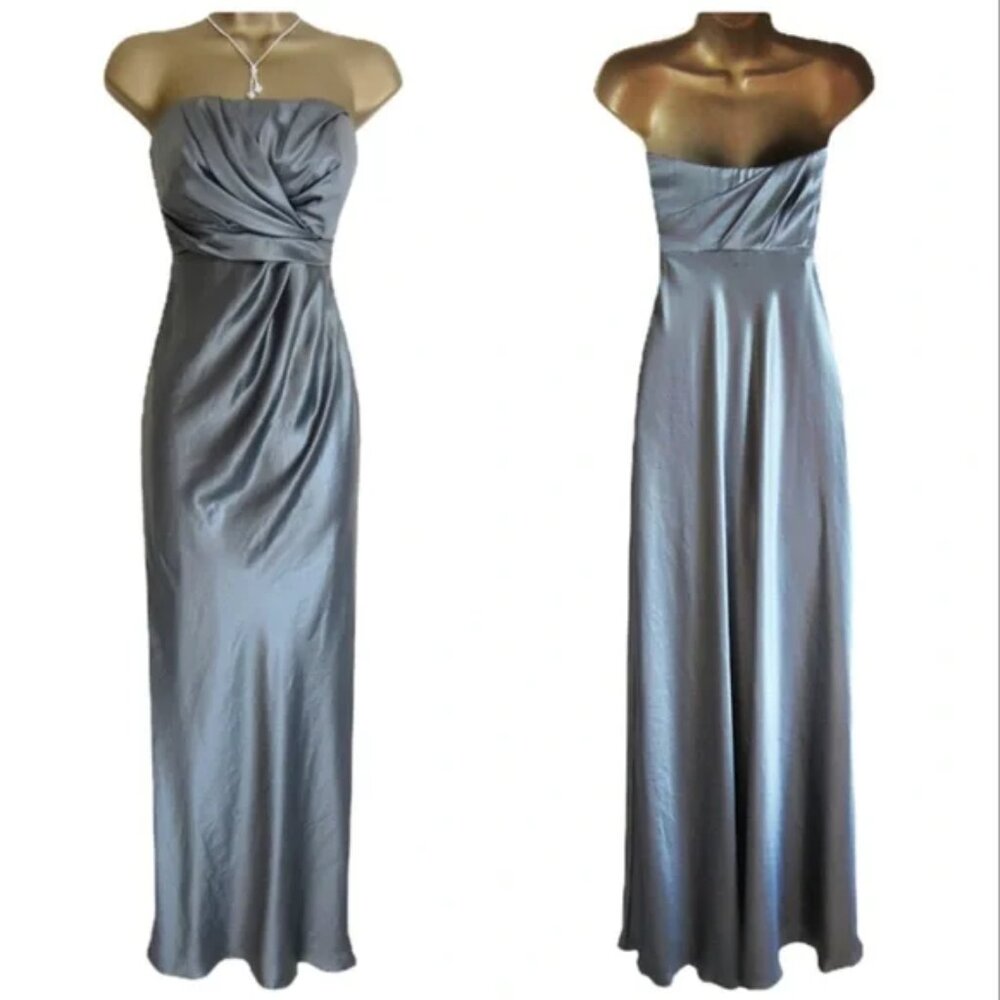 Karen Millen Pewter Strapless Maxi Dress Size 6